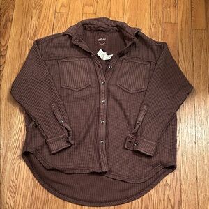 Aerie Chocolate Brown Button-Up Shirt